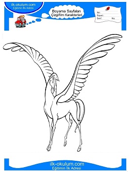 Çocuklar İçin Barbie Pegasus Boyama Sayfaları 